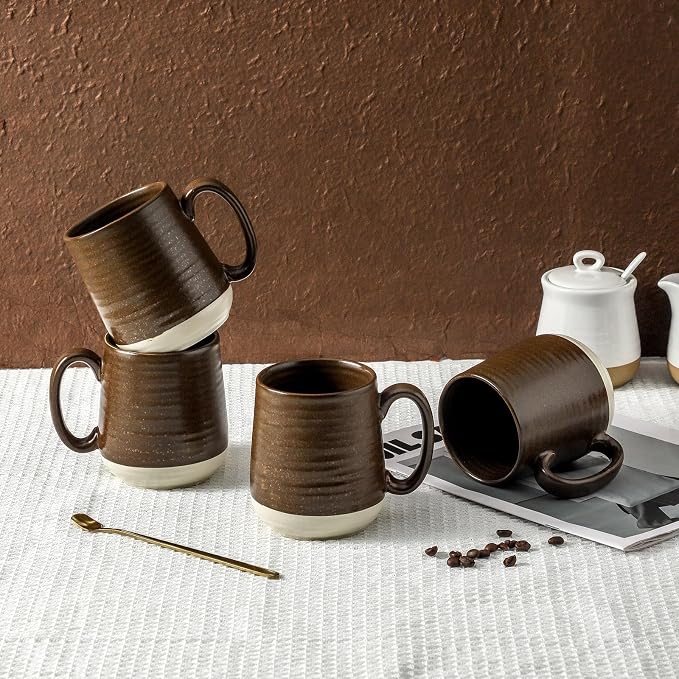 HASENSE Ceramic Coffee Mug Set of 4, 15 oz Coffee Cups - Image 6
