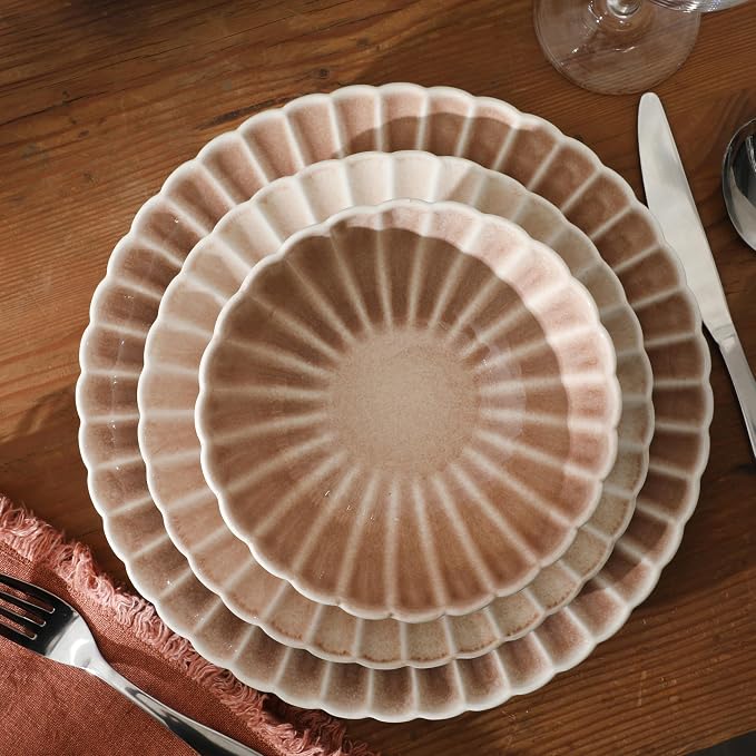 Gibson Elite Peach Orchard 12-Piece New Bone China Dinnerware Set Service - Image 4