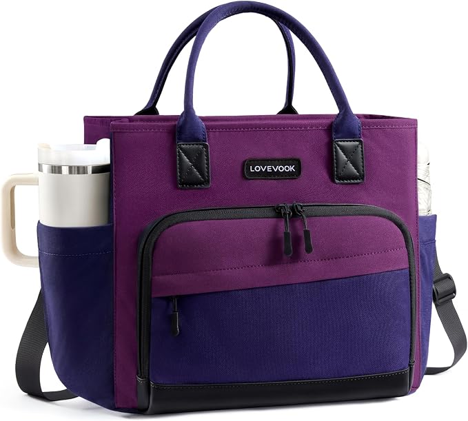 LOVEVOOK Lunch Box for Women, Adult Lunch Bag for Work, Cassis Purple | by LOVEVOOK