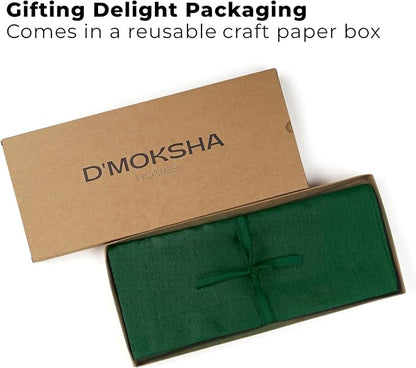 Classic Linen™ by D'Moksha Eden Green Table Runner 144 Inches Long, 100% Pure - Image 4