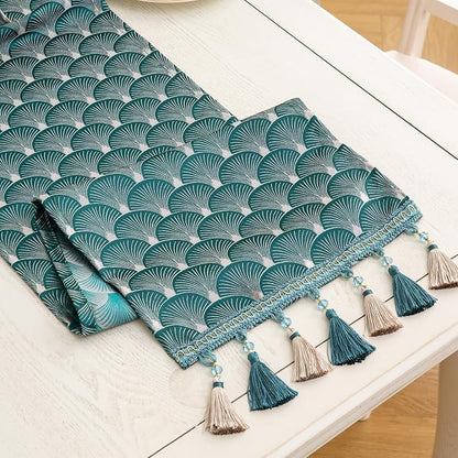 Table Runner, Vintage Luxury Embroidered Floral Jacquard Damask Fabric - Image 5
