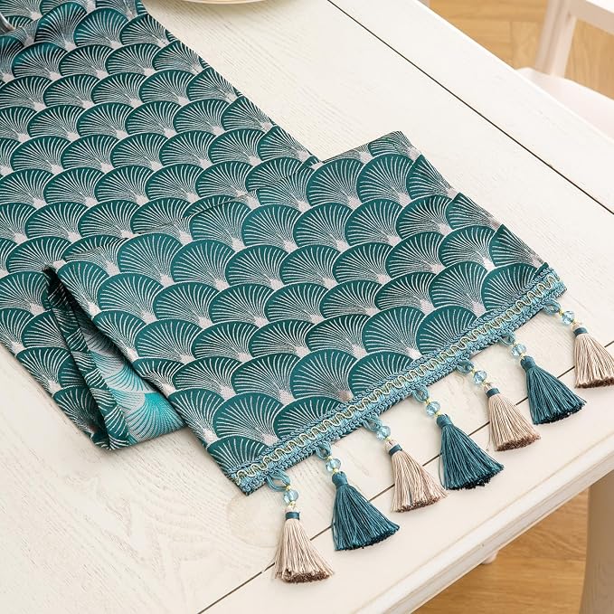 Table Runner, Vintage Luxury Embroidered Floral Jacquard Damask Fabric - Image 6
