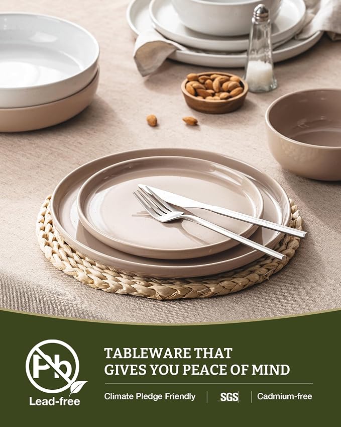 Famiware Milkyway 12-Piece Stoneware Dinnerware Set, Dishes Set - Image 5