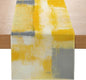 Yellow and Grey Table Runner 13x72 Inch Modern Abstract Art Painting Kitchen by ZCHOMI