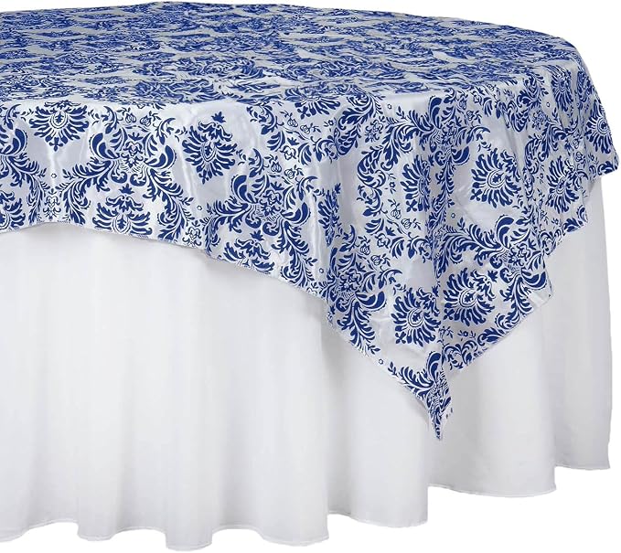 Efavormart Royal Damask Flocking Square Tablecloth Overlay 60"x60" Square - Image 6