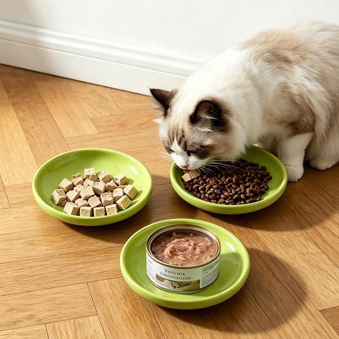 3 PCS Ceramic Cat Bowls, 5.5 in Pet Food Bowl Cat Dishes - Image 5