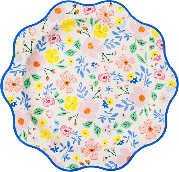 Bonjour Fête Multicolor Full Floral Dinner Plates, 10.75"D | Full floral pattern by BonjourF%C3%AAte