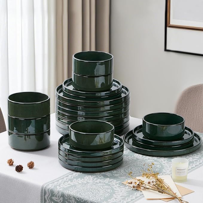 LIANYU Dinnerware Dishes Sets for 8, 24 Piece Plates and Bowls Dishware | - Image 7