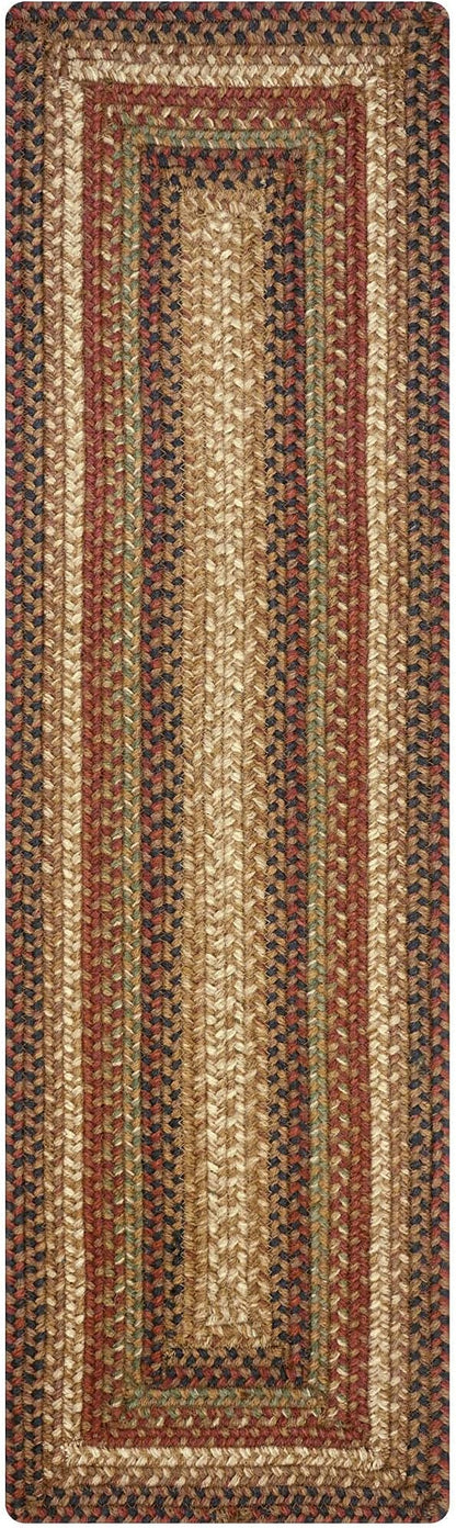 Homespice Gingerbread Jute Braided Long Table Runner, Warm Country Decor, Brown Rectangle 11x36 - Rich Colors, Easy to Clean, Durable and Protects Furniture