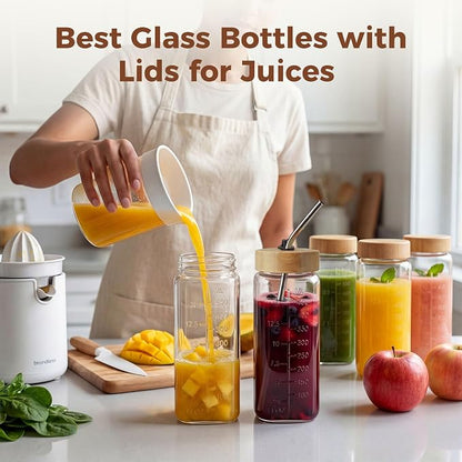 16 oz Square Glass Juice Bottles - Image 4