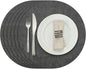 Myir JUN Round Placemats, Dual Sided Faux Leather Place Mats Set of 6 Indoor/Outdoor Non-Slip Washable Table Mats (Gray, Set of 6)