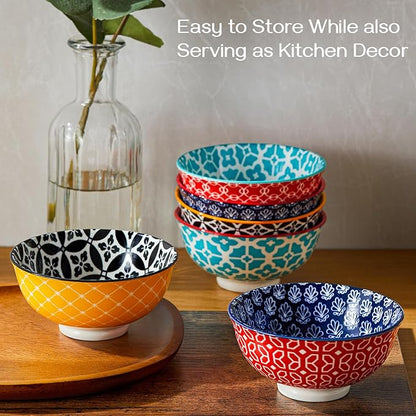 DOWAN 10 oz Small Bowls Set of 6 - Ceramic Ice Cream Bowls, Small Dessert Bowls for Cereal, Snacks, Dipping Bowl for Kirchen, Decorative Bowls, Dishware and Microwave Safe, Portion Control Bowl