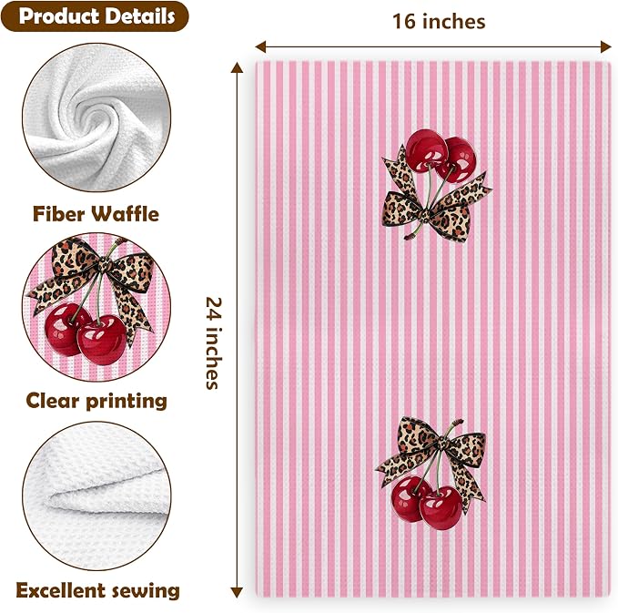 Coquette Pink Leopard Print Hand Towels - Image 2