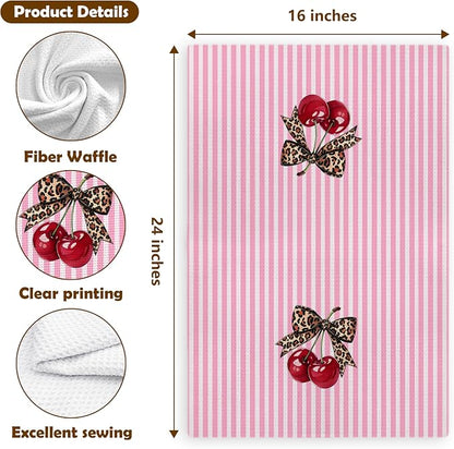 Coquette Pink Leopard Print Hand Towels - Image 2