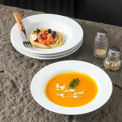Ceramic Soup Bowls Shallow Plates, Halloween 4 Pack White Dinner Bowls Plates - Image 7