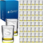 Personalized Square Shot Glasses Set of 50 Yellow Bottom 2oz Engraved Initial and Name Custom Gifts, Weddings, Birthdays, Party, Event, Decorations
