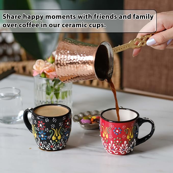 Espresso Cups Set of 2 | 4 oz Small Espresso Cups | Turkish Tea Cups | - Image 5