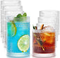 Hobnail Drinking Glass Set of 8, 4 Highball Glasses 15oz, 4 Rocks Glass 12oz | by Potdoctor
