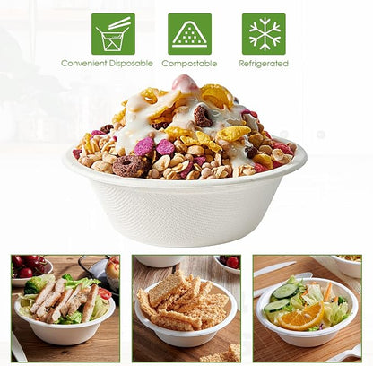 Vplus 200 Pack 12 OZ Paper Bowls, Disposable Compostable Bowls Bulk, - Image 6
