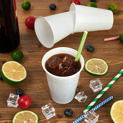 Lilymicky 500 Pack 9 oz White Plastic Cups, Disposable Drinking Cups | Non-slip - Image 5