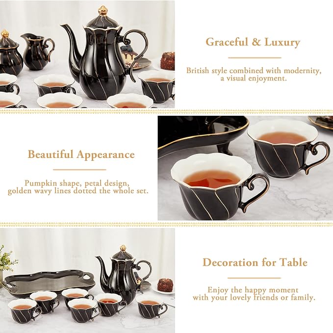 DUJUST 14 pcs Tea Set of 6 - Image 3