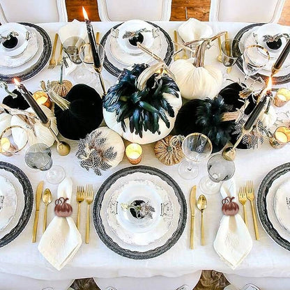 wonlex Fall Napkin Rings Set of 6, Pumpkin Napkin Holders Ring - Image 5