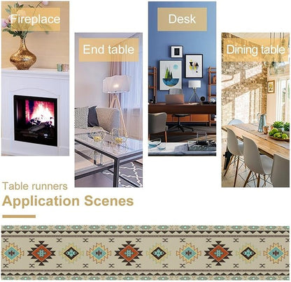 Aztec Southwest Table Runner, Ethnic Style Design Geometric Table Runners - Image 7