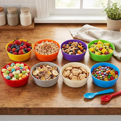 Frcctre 24 Pack Kids Plastic Bowls, 11 Oz Unbreakable Children Bowls Set - Image 6
