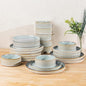 Ceramic Dinnerware Set for 8, 24-Piece Plates and Bowls Set | Lightweight by TheTerra