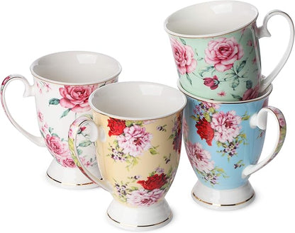 BTaT- Large Coffee Mugs, 12 oz, Floral Mugs by BrewToATea