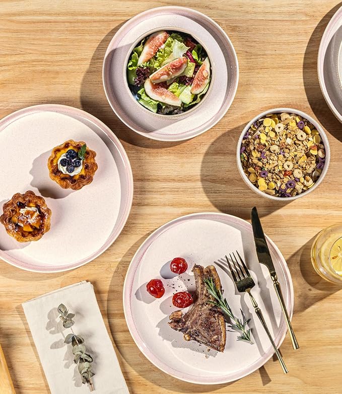 Ceramic Dinnerware Set for 6, 18-Piece Plates and Bowls Set | Lightweight - Image 4