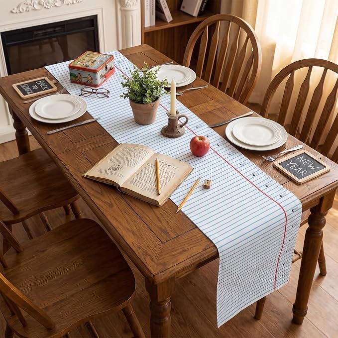 4 Pcs Notebook Table Runner 71 x 13 Inch Preschool Back to School Classroom - Image 5