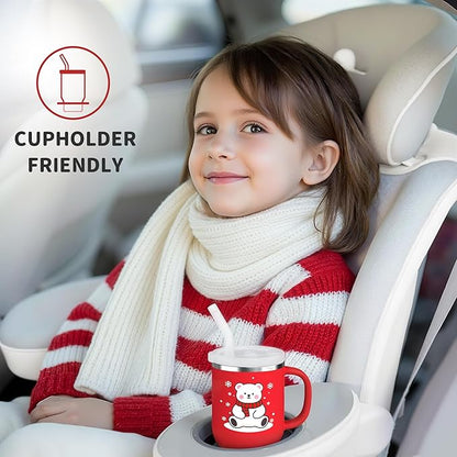 Bella's Friends Christmas Mini Tumbler- 9 0z Toddler Sippy Cup, Flexible Straw, Stainless Interior & Silicone Body, Birthday Gift for 1-3 Years Old Girls & Boys, Gingerbread Man & Polar Bear (2 Pack)