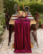 Burgundy Velvet Table Runner 29x120 Inch Luxury Retro Christmas Runners | 5 by SoarDream