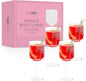 Crutello Vintage Wine Glasses Set of 4-14 oz Glass Sets - Fancy Unique Art Deco Glassware - Long Stemmed Fun Drinking Glasses for Red and White Wine, Cute Cocktail, or Fun Mocktails