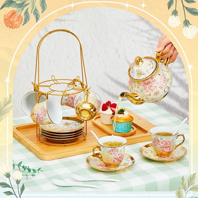 Zhehao 20 Pcs Porcelain Tea Set - Image 4
