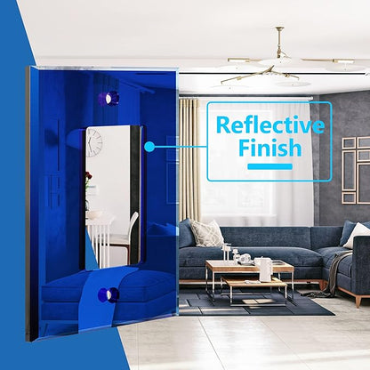 LIDER Decorator Wall Plate, Temperature/Impact Resistant, Mirrored, Plexiglass Outlet/Light Switch Cover, Acrylic glass, Reflective Finish, Modern Upgrade, Oversized 1-Gang 5.25" x 3.44", Blue, 5 Pack