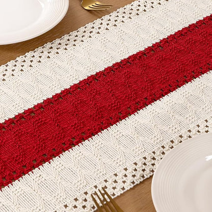 Boho Table Runner Summer Farmhouse Rustic Dining Dresser Scarf Home Decor | - Image 6
