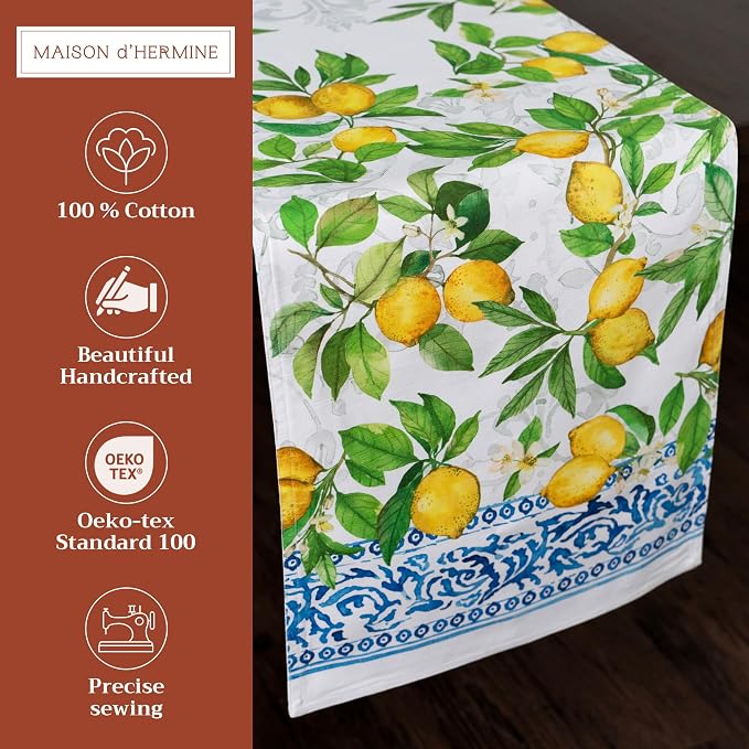 Maison d' Hermine Table Runner 100% Cotton 14.50" x 72" | Table Runners 72 - Image 2