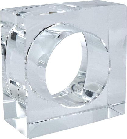 SARO LIFESTYLE Double Edge Crystal Glass Napkin Ring by SaroLifestyle