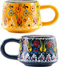 BCS 6 Oz Cappuccino Cups Set of 2, Hand-Painted Ceramic Coffee & Tea Mugs | by BCS
