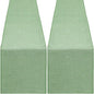 Light Green Burlap Table Runner 2 Packs Rustic Farmhouse Fabric 13x108 Inch | by B-COOL