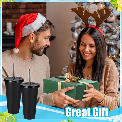 24 Pack Plastic Tumblers with Lids and Straw, Reusable Cups with Lids and - Image 8