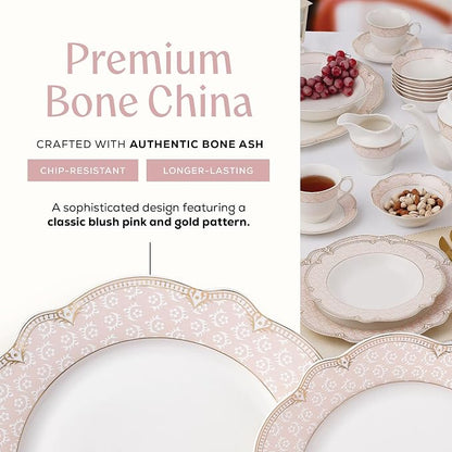 Joseph Sedgh Collection Sandra Bone China Dinnerware Set, 57-Piece | Service - Image 4