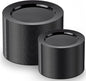 FLOWERCAT 200PCS Black Plastic Disposable Plates for Party - Black Plastic Plates - Serve for 100 Guests for New Year Parties and Birthday Events