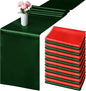 Aneco 12 Pack Christmas Satin Table Runner 12 x 108 Inch Xmas Red by Aneco