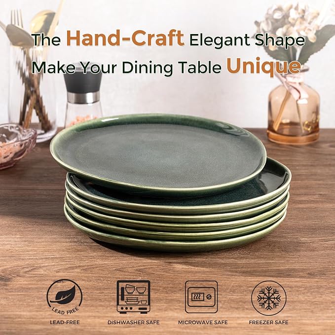 AmorArc Ceramic Dinner Plates Set of 6, 10.5 Inch Stoneware Plates Set | - Image 3