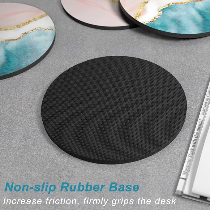 Coasters for Drinks, Kitchen Home Decor Housewarming Gift, Round 4 in - Image 5