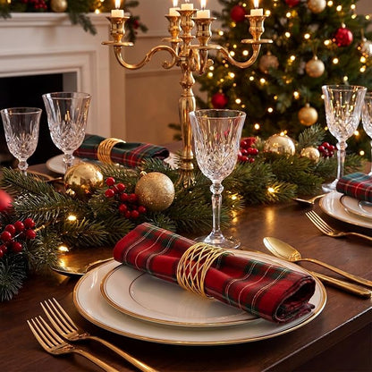 LemonRoad 12 Pcs Gold Twisted Wire Mesh Napkin Rings Metal Napkin Holders - Image 2