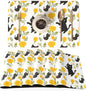 QIYI Placemats Set of 6, 12x18 Inch Faux Leather Place Mats for Kitchen Dinning, Heat Resistant Anti Slip Flower Table Mats, Waterproof Wipeable Washable Placemat Party Table Décor, Cute Black Kittens